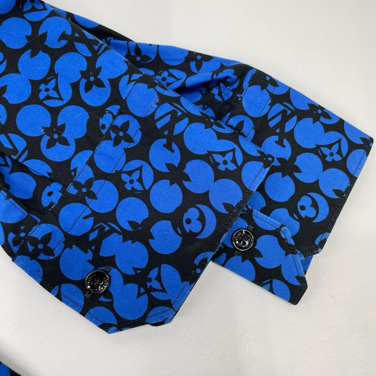 LOUIS VUITTON ルイヴィトン RM192M ORS HHS20W ブルー パーフォレーテッド モノグラムパターン DNA シャツ トップス