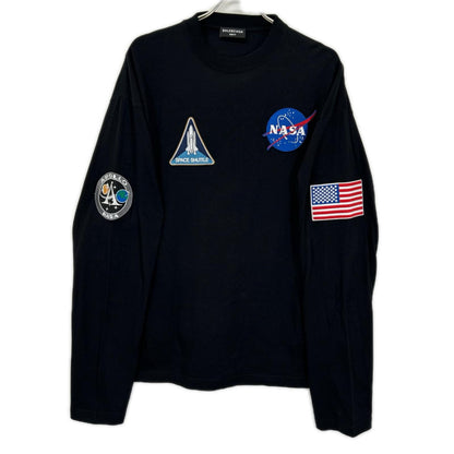 BALENCIAGA バレンシアガ 662496 21年 ユニフィット ×NASA ブラック 長袖Tシャツ トップス