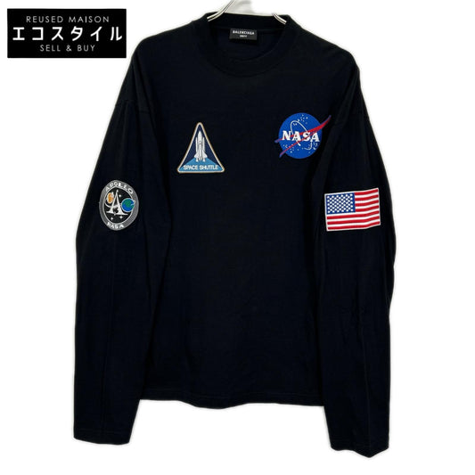 BALENCIAGA バレンシアガ 662496 21年 ユニフィット ×NASA ブラック 長袖Tシャツ トップス
