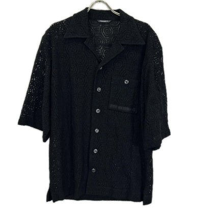 DOLCE&GABBANA ドルチェアンドガッバーナ G5JT7T/FLM9 ブラック 胸ポケットロゴ シースルーシャツ トップス