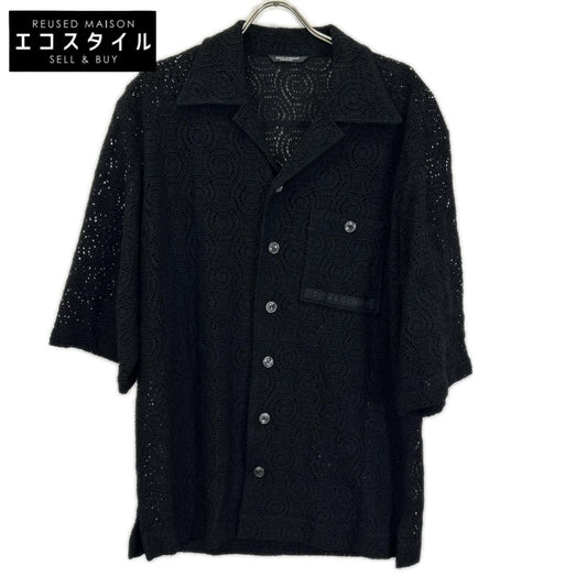 DOLCE&GABBANA ドルチェアンドガッバーナ G5JT7T/FLM9 ブラック 胸ポケットロゴ シースルーシャツ トップス