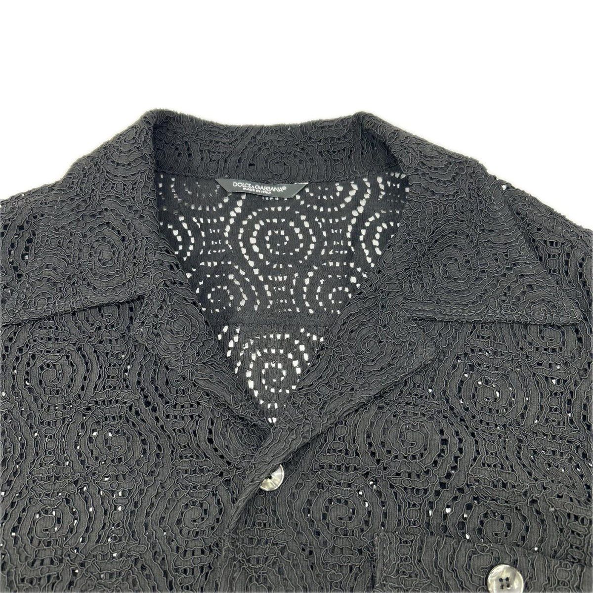 DOLCE&GABBANA ドルチェアンドガッバーナ G5JT7T/FLM9 ブラック 胸ポケットロゴ シースルーシャツ トップス