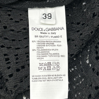 DOLCE&GABBANA ドルチェアンドガッバーナ G5JT7T/FLM9 ブラック 胸ポケットロゴ シースルーシャツ トップス