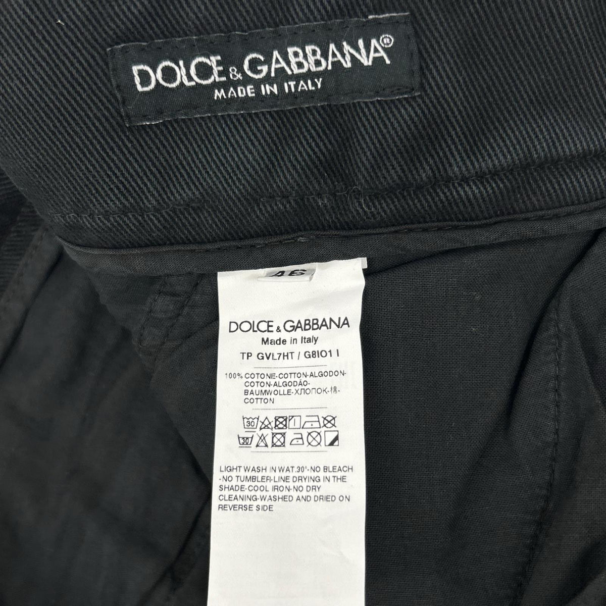 DOLCE&GABBANA ドルチェアンドガッバーナ GVL7HT G8I1 Re-Edition ブラック 裾ダブルジップ カーゴパンツ ボトムス