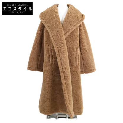 Max Mara マックスマーラ 【美品/国内正規】23101644366 APOGEO キャメルｘシルク テディベア フーディ コート