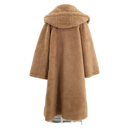 Max Mara マックスマーラ 【美品/国内正規】23101644366 APOGEO キャメルｘシルク テディベア フーディ コート