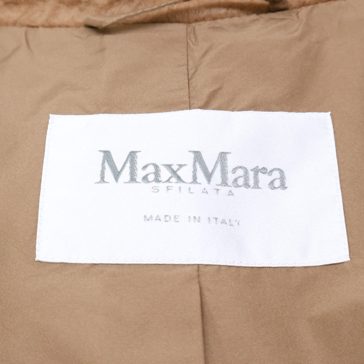 Max Mara マックスマーラ 【美品/国内正規】23101644366 APOGEO キャメルｘシルク テディベア フーディ コート