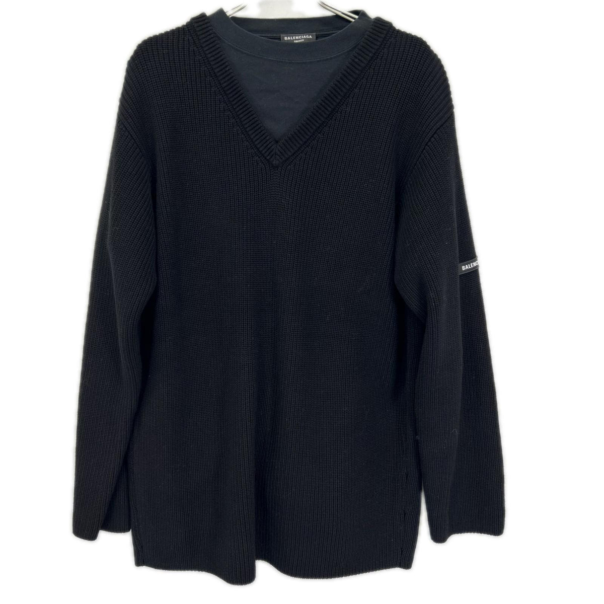 BALENCIAGA バレンシアガ 678555 21年 ブラック レイヤードニット トップス