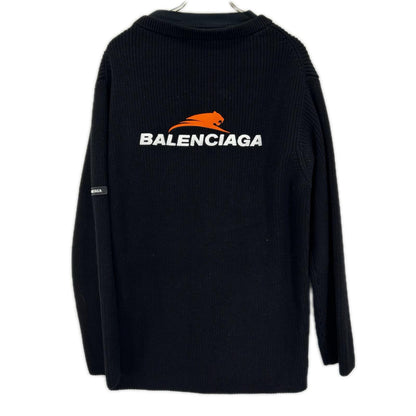 BALENCIAGA バレンシアガ 678555 21年 ブラック レイヤードニット トップス