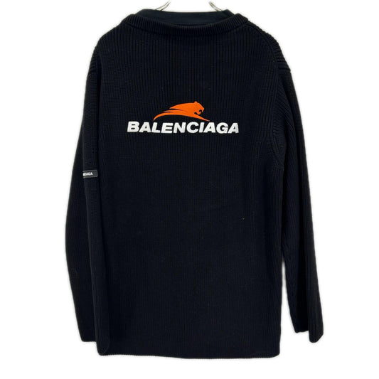 BALENCIAGA バレンシアガ 678555 21年 ブラック レイヤードニット トップス
