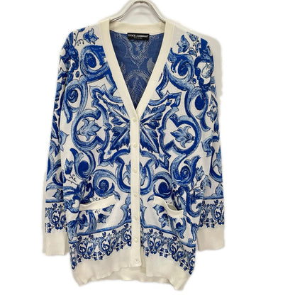 DOLCE&GABBANA ドルチェアンドガッバーナ 26SS FXH20T/JASV0 マヨリカモチーフ シルクカーディガン トップス