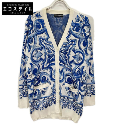 DOLCE&GABBANA ドルチェアンドガッバーナ 26SS FXH20T/JASV0 マヨリカモチーフ シルクカーディガン トップス