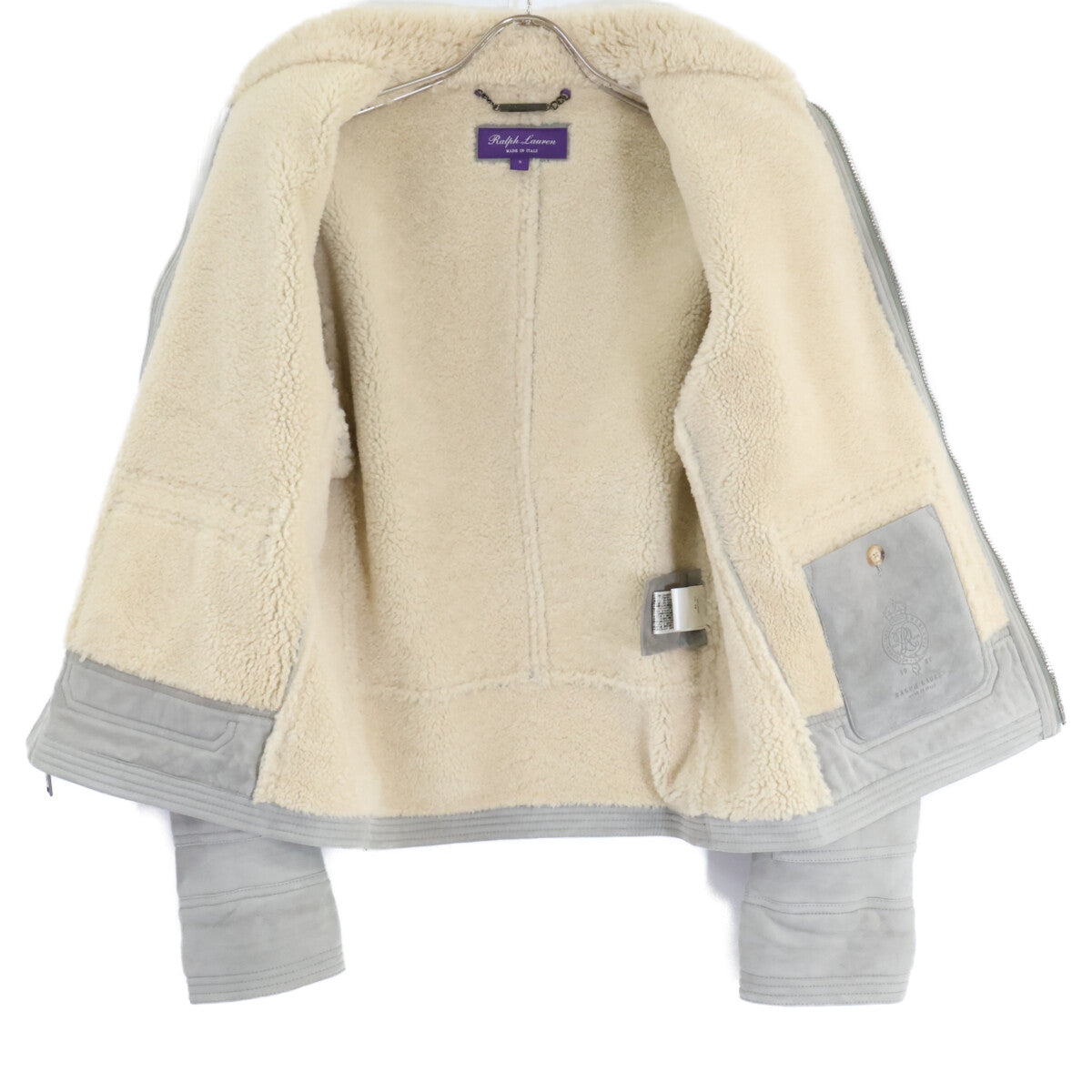 RalphLauren PURPLE LABEL ラルフローレン パープルレーベル 【美品/国内正規】羊革 ジップアップ ムートンジャケット ジャケット
