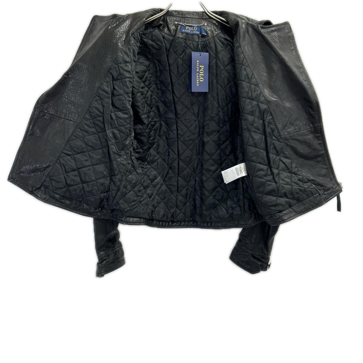 POLObyRalphLauren ポロラルフローレン ブラック バッファローレザー ダブルライダースジャケット ジャケット