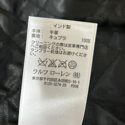 POLObyRalphLauren ポロラルフローレン ブラック バッファローレザー ダブルライダースジャケット ジャケット