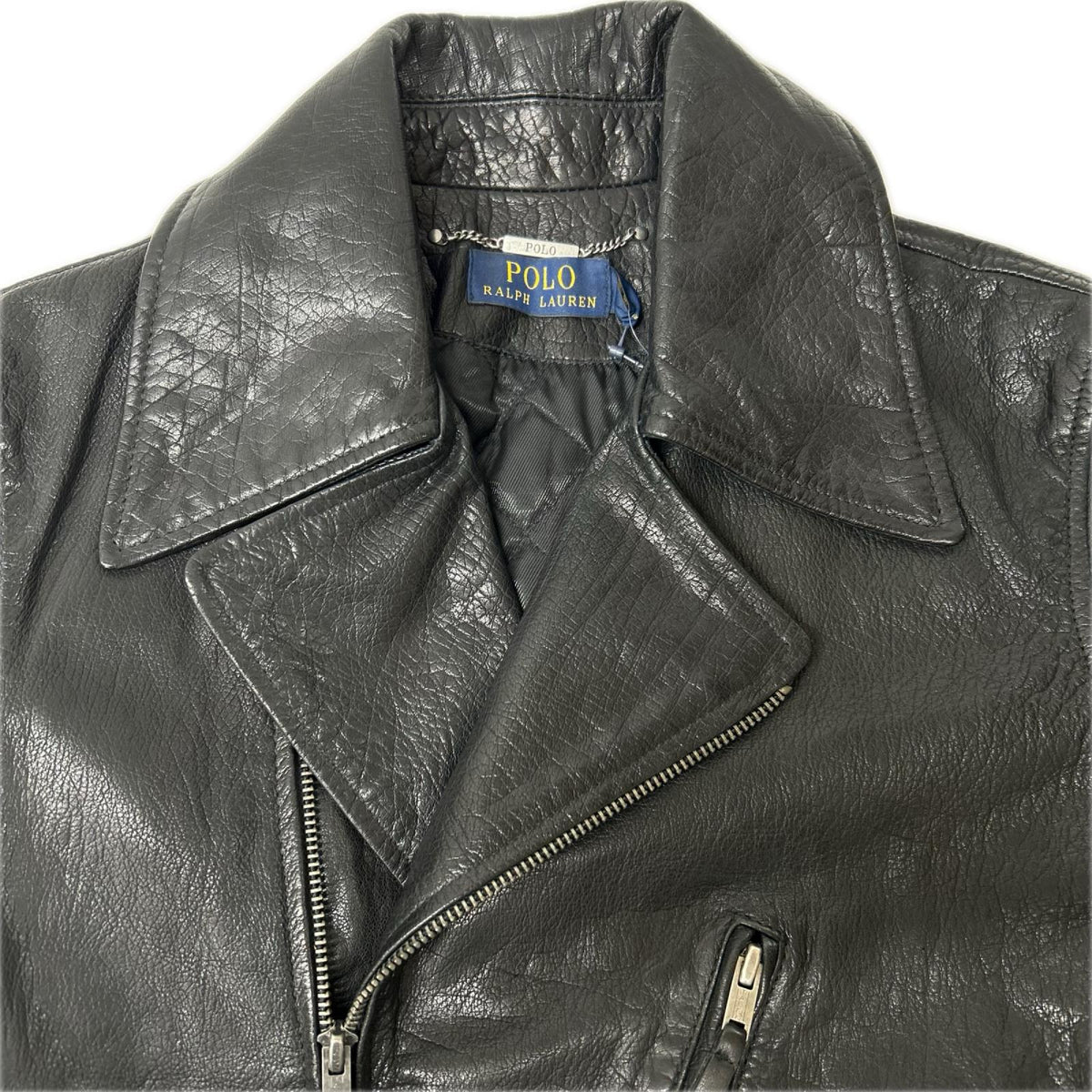 POLObyRalphLauren ポロラルフローレン ブラック バッファローレザー ダブルライダースジャケット ジャケット