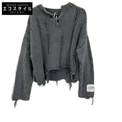 DOLCE&GABBANA ドルチェアンドガッバーナ GXO82T/JEMV1 RE-EDITION グレー ダメージ加工セーター トップス