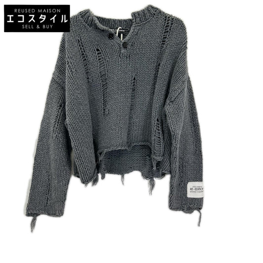 DOLCE&GABBANA ドルチェアンドガッバーナ GXO82T/JEMV1 RE-EDITION グレー ダメージ加工セーター トップス