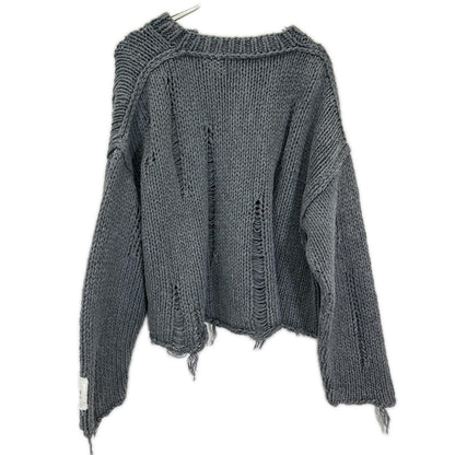 DOLCE&GABBANA ドルチェアンドガッバーナ GXO82T/JEMV1 RE-EDITION グレー ダメージ加工セーター トップス