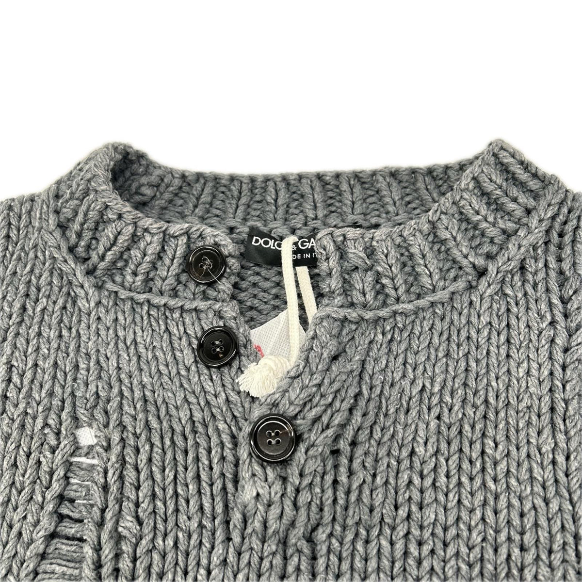 DOLCE&GABBANA ドルチェアンドガッバーナ GXO82T/JEMV1 RE-EDITION グレー ダメージ加工セーター トップス