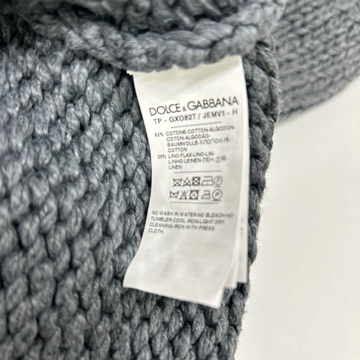 DOLCE&GABBANA ドルチェアンドガッバーナ GXO82T/JEMV1 RE-EDITION グレー ダメージ加工セーター トップス
