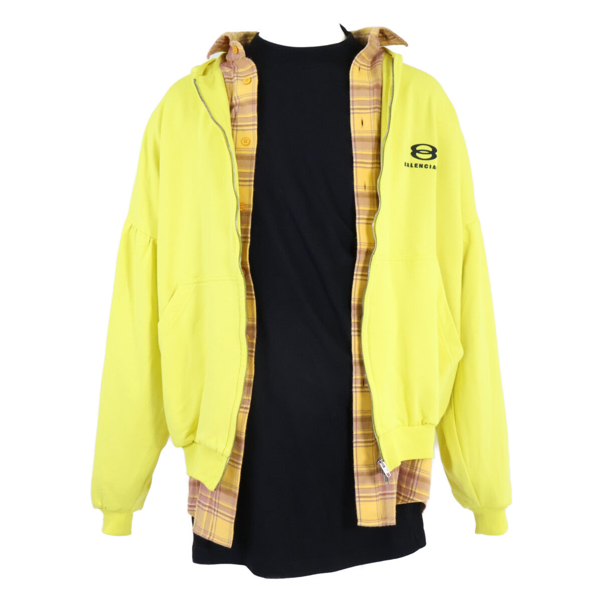 BALENCIAGA バレンシアガ 【美品/国内正規/23年製】772206 ユニティ スポーツアイコン レイヤード ジップアップ パーカー トップス