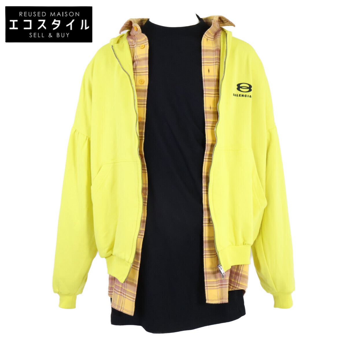 BALENCIAGA バレンシアガ 【美品/国内正規/23年製】772206 ユニティ スポーツアイコン レイヤード ジップアップ パーカー トップス