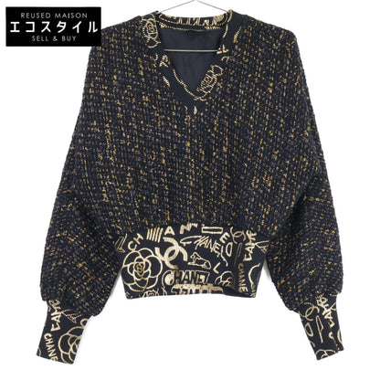 CHANEL シャネル 【美品/国内正規】P61818V47066 ツイード Vネック 長袖ニットセーター トップス