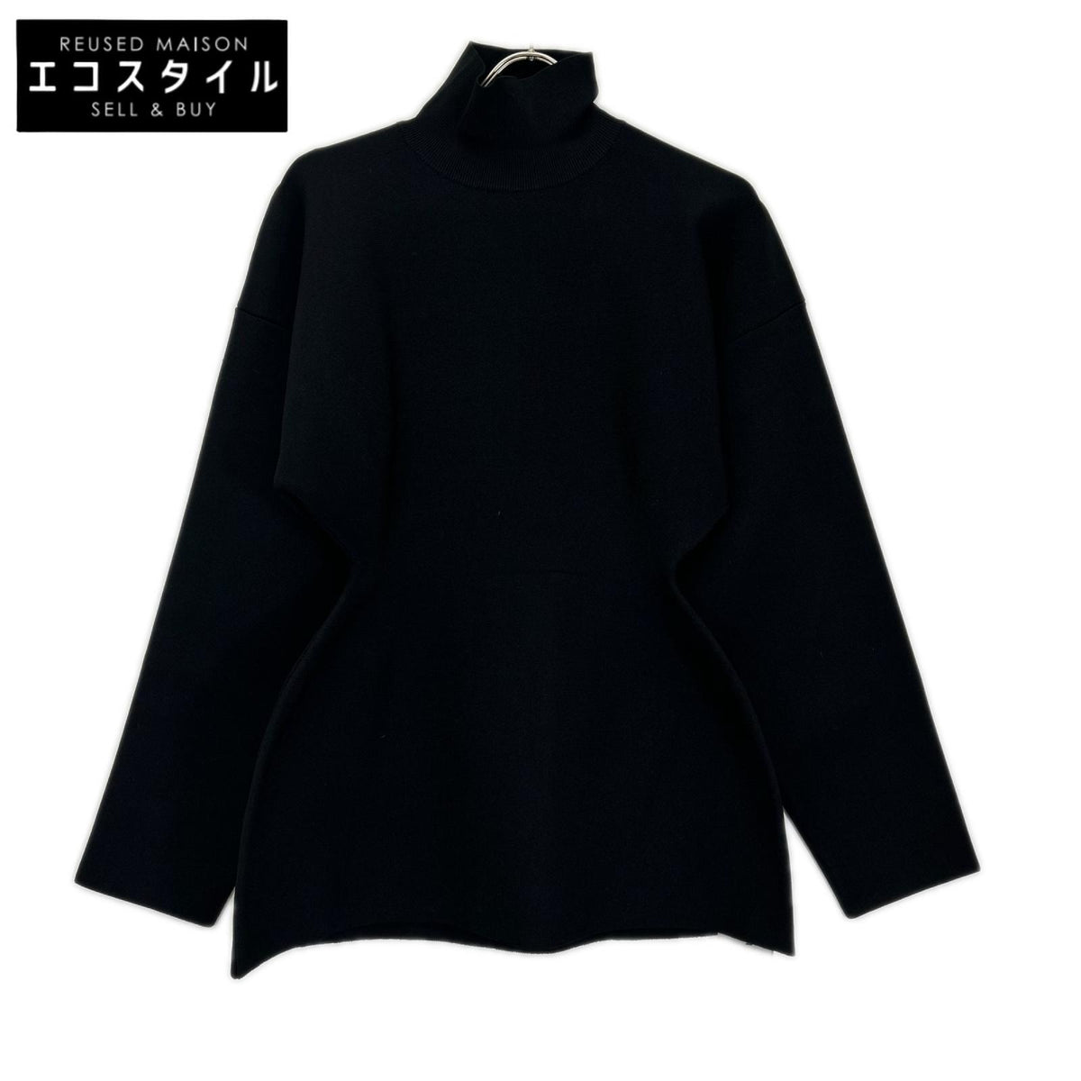 BALENCIAGA バレンシアガ 725284 22年 ブラック アワーグラス タートルネック スウェット トップス