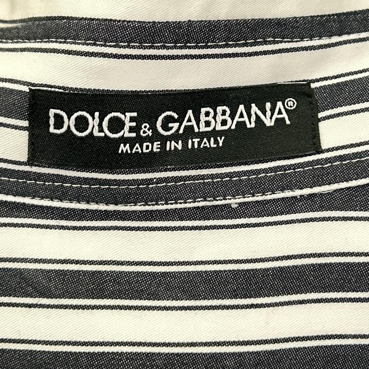 DOLCE&GABBANA ドルチェアンドガッバーナ F5P52T/GDAI9 フェイクパールボタン 袖スパンコール シャツ トップス