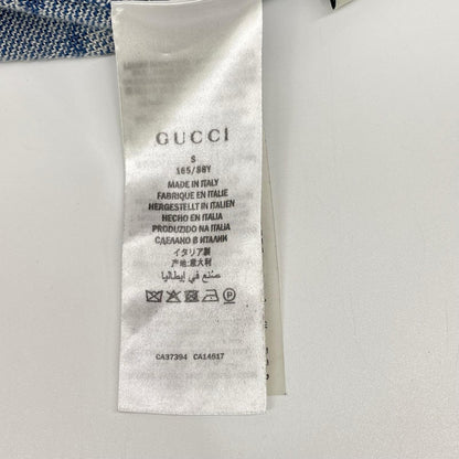 GUCCI グッチ 574162 ブルー GG ロゴ ニット ストライプ トリム ウール カーディガン トップス