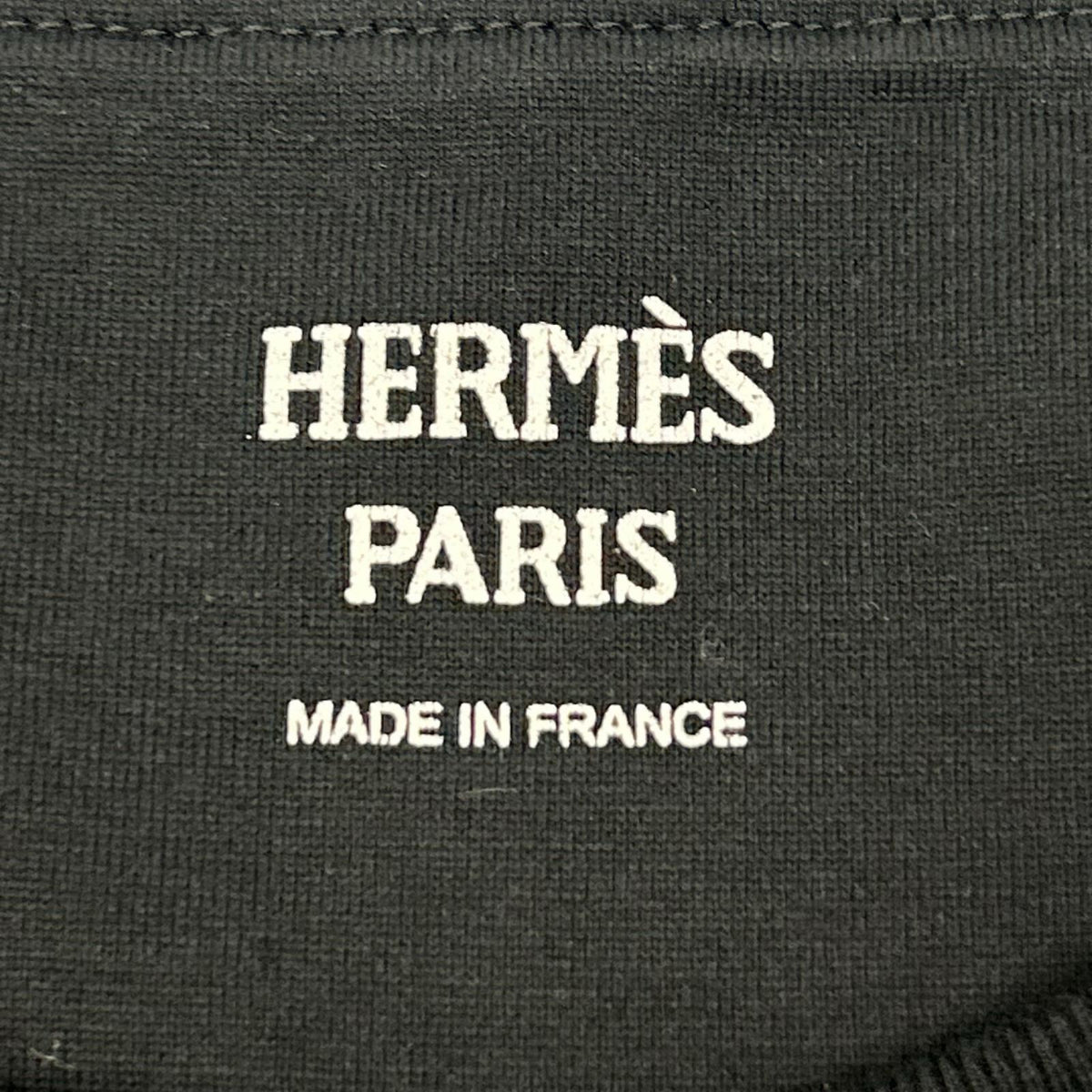 HERMES エルメス 6E4615DA ブラック H刺繍 コットン Tシャツ トップス