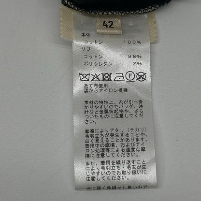HERMES エルメス 6E4615DA ブラック H刺繍 コットン Tシャツ トップス