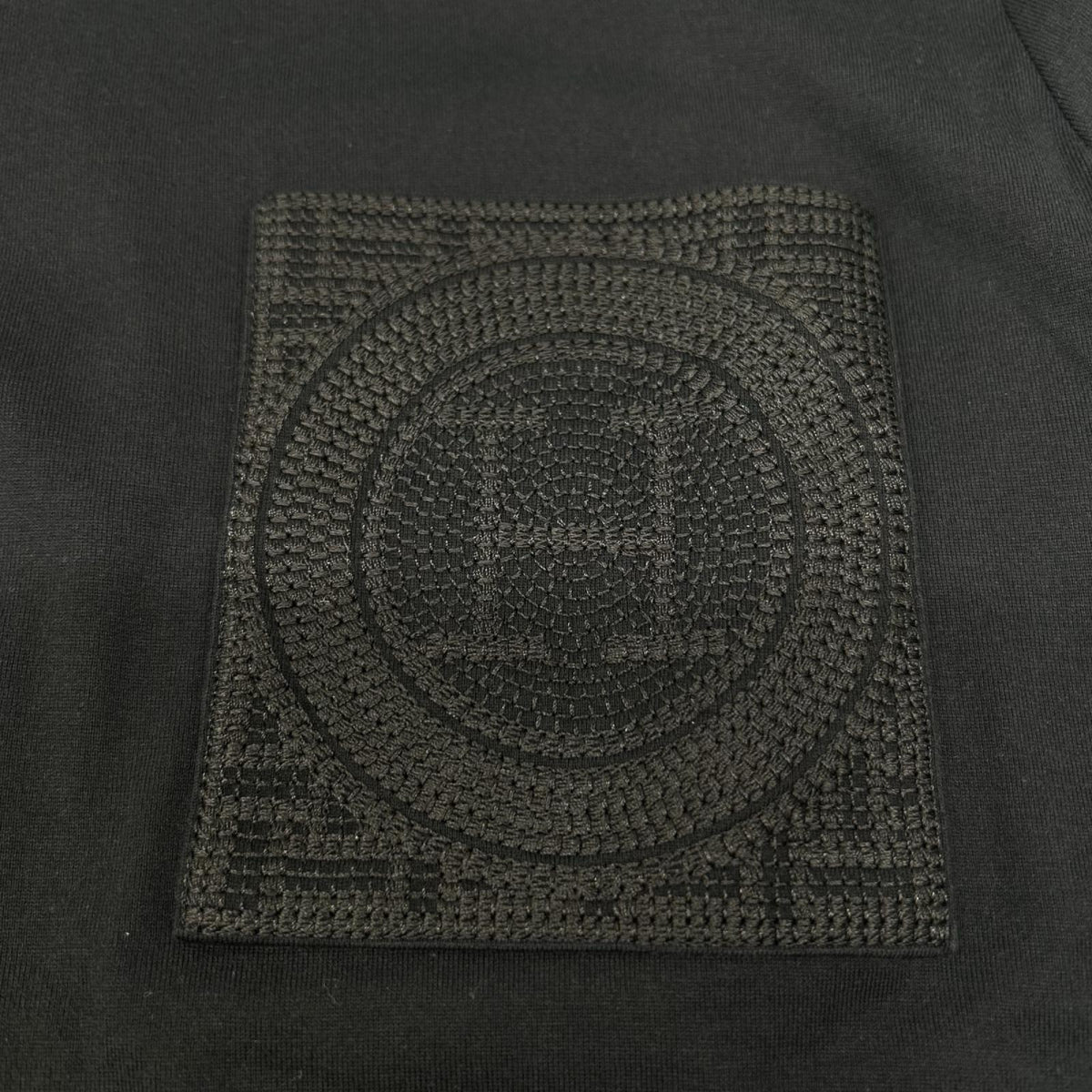 HERMES エルメス 6E4615DA ブラック H刺繍 コットン Tシャツ トップス