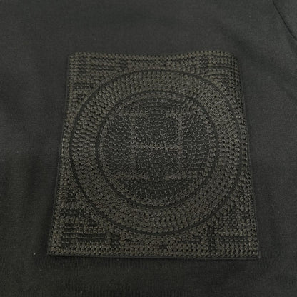 HERMES エルメス 6E4615DA ブラック H刺繍 コットン Tシャツ トップス
