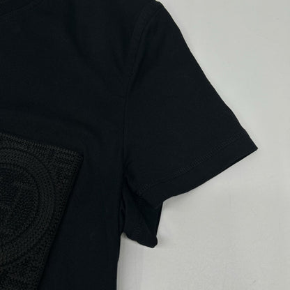 HERMES エルメス 6E4615DA ブラック H刺繍 コットン Tシャツ トップス