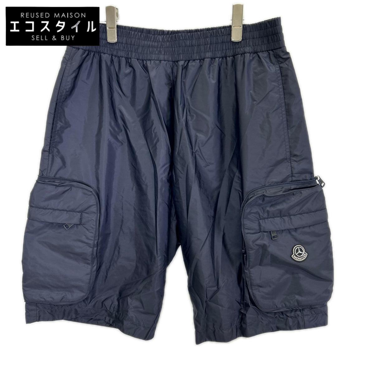 MONCLER モンクレール 【×MERCEDES-BENZ BY NIGO】 24年製 ネイビー ナイロン BERMUDA/バミューダ ショートパンツ ボトムス