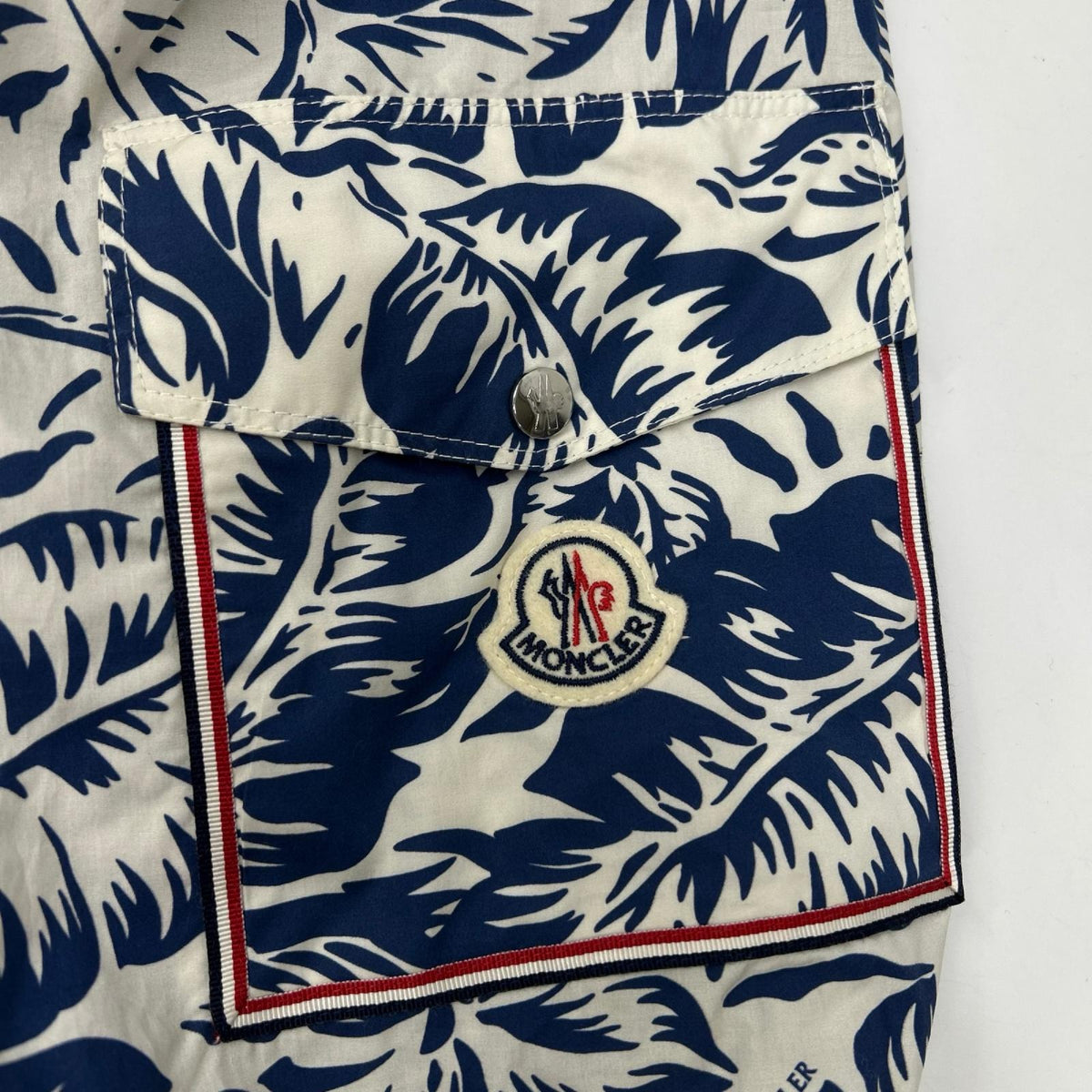 MONCLER モンクレール 22SS ホワイト×ネイビー ボタニカル EBIZO ジップアップジャケット ジャケット