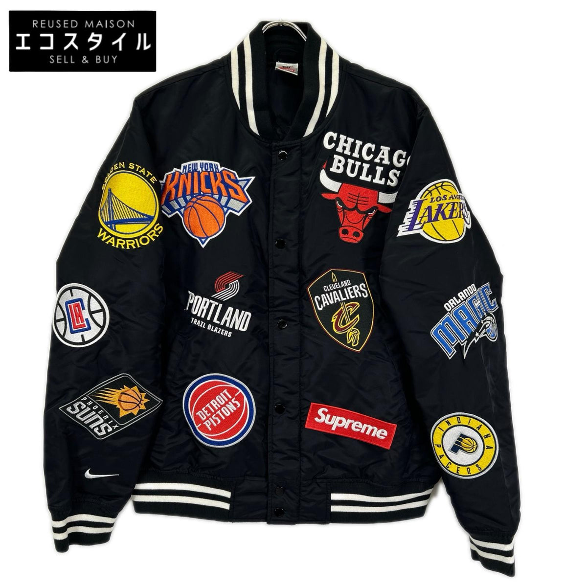 Supreme シュプリーム 【×NIKE】【×NBA】18SS AO3631-010 ブラック ナイロン ウォームアップジャケット スタジアムジャケット ジャケット