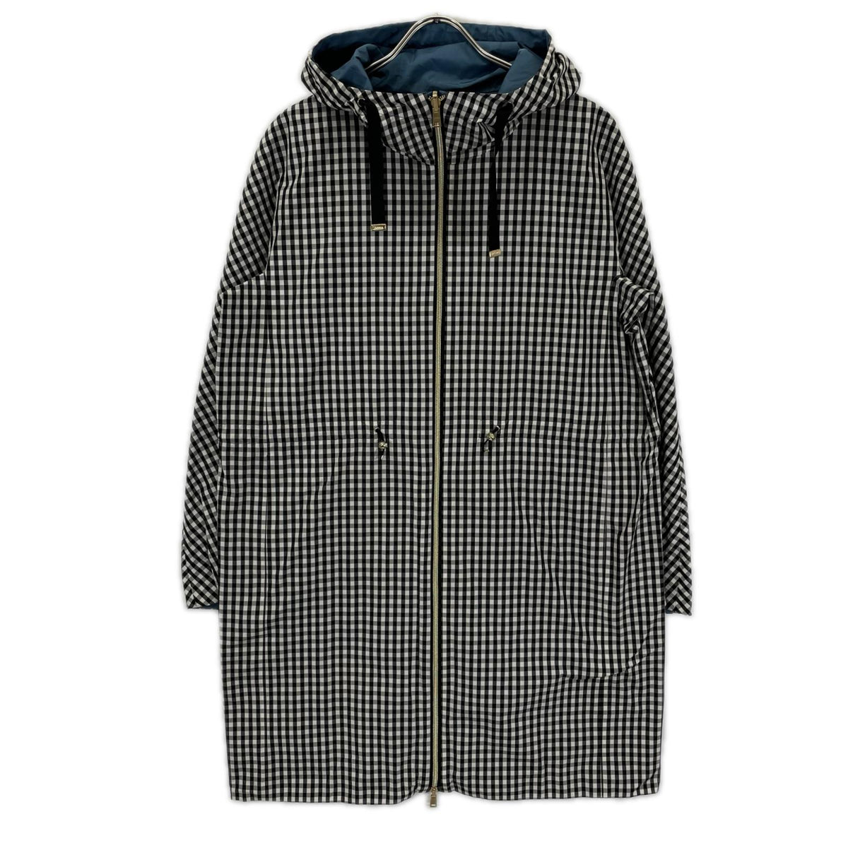 HERNO ヘルノ PA0020D ブルー×ホワイト チェック リバーシブルコート コート