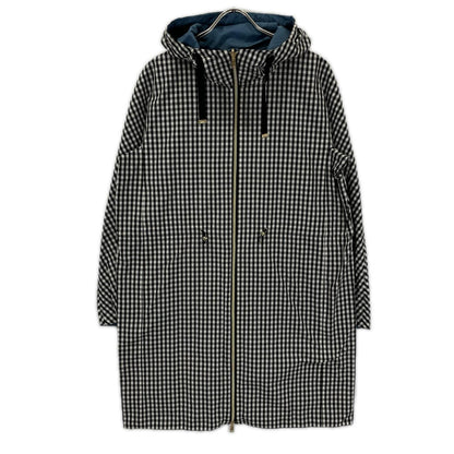 HERNO ヘルノ PA0020D ブルー×ホワイト チェック リバーシブルコート コート