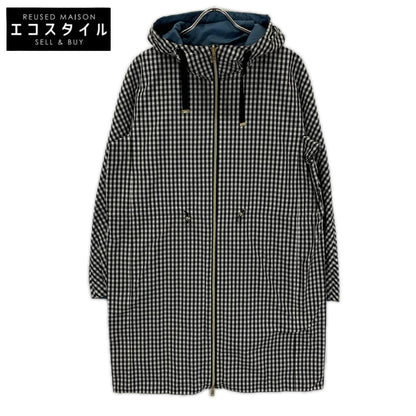 HERNO ヘルノ PA0020D ブルー×ホワイト チェック リバーシブルコート コート
