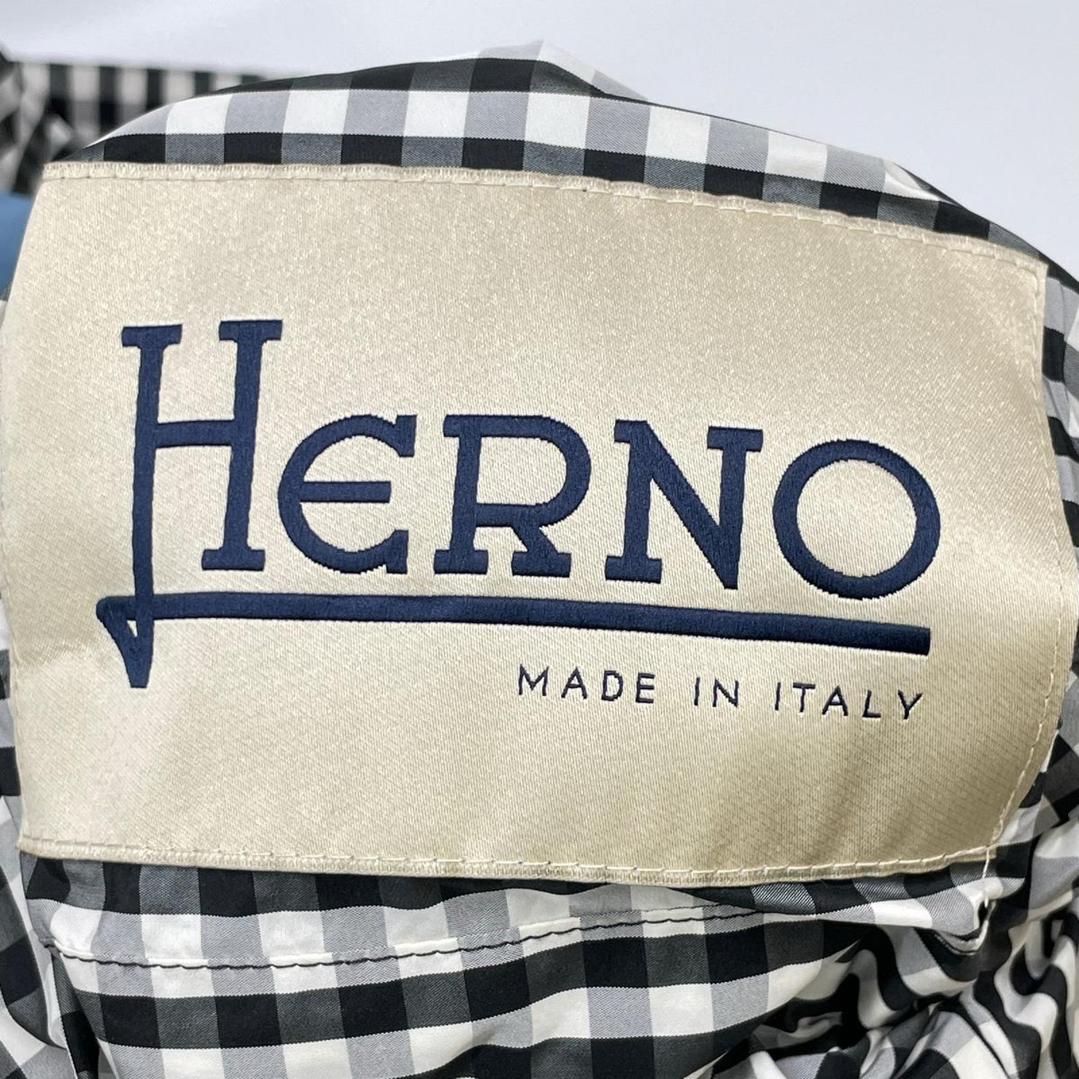 HERNO ヘルノ PA0020D ブルー×ホワイト チェック リバーシブルコート コート