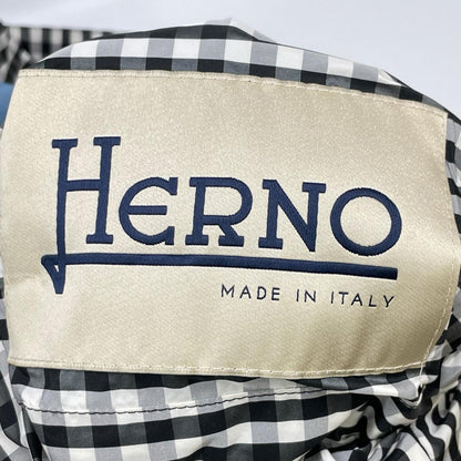 HERNO ヘルノ PA0020D ブルー×ホワイト チェック リバーシブルコート コート