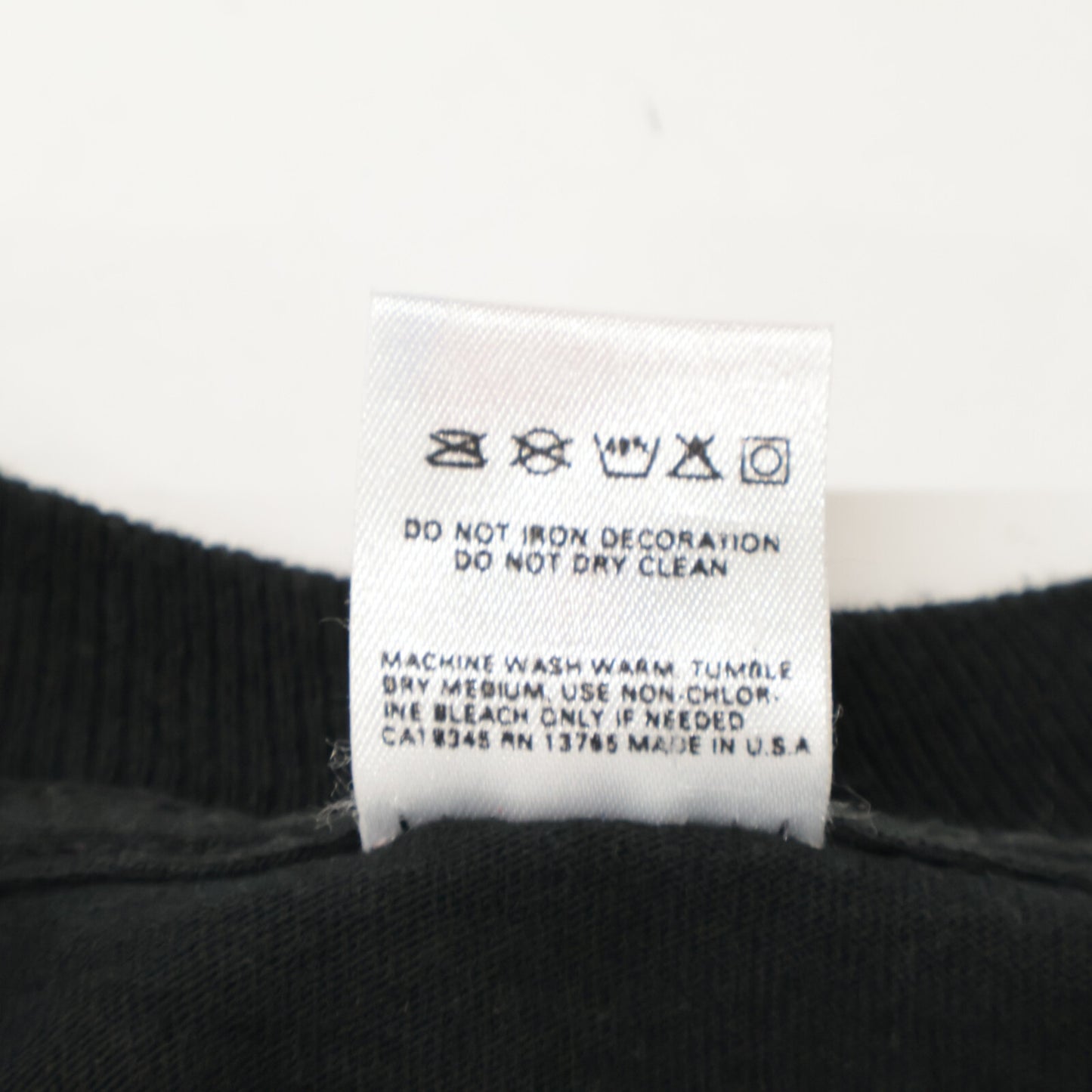 FRUIT OF THE LOOM Black 90's Single Stitch social Tees inc Print T-shirt Tops L Men's