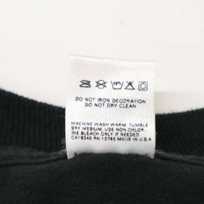 FRUIT OF THE LOOM Black 90's Single Stitch social Tees inc Print T-shirt Tops L Men's