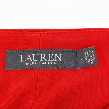 LAUREN RALPH LAUREN 罗伦拉夫劳伦 红色 无袖 垂褶连衣裙 0 女士