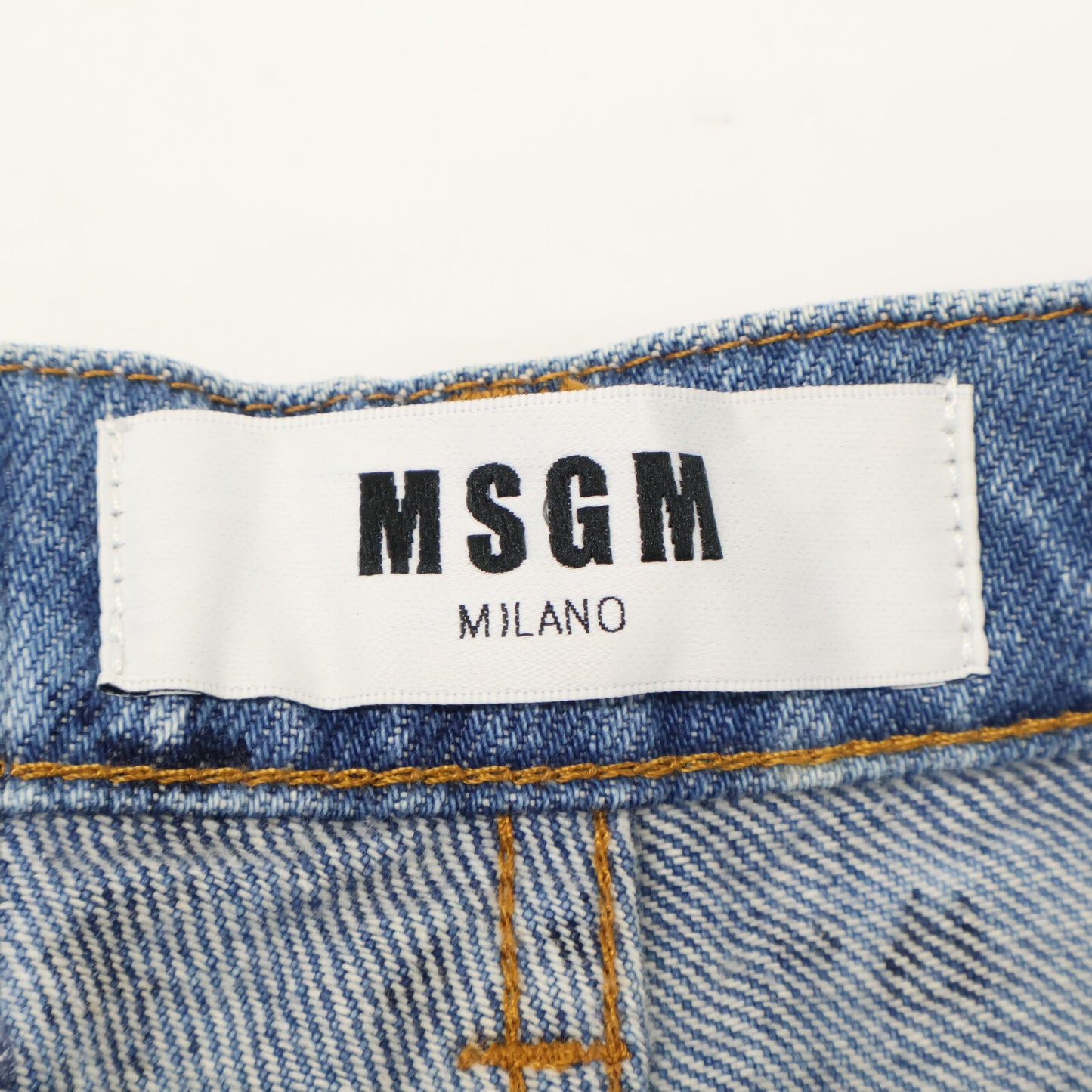 MSGM Blue All-over Pattern Denim Shorts Bottoms 38 Women's