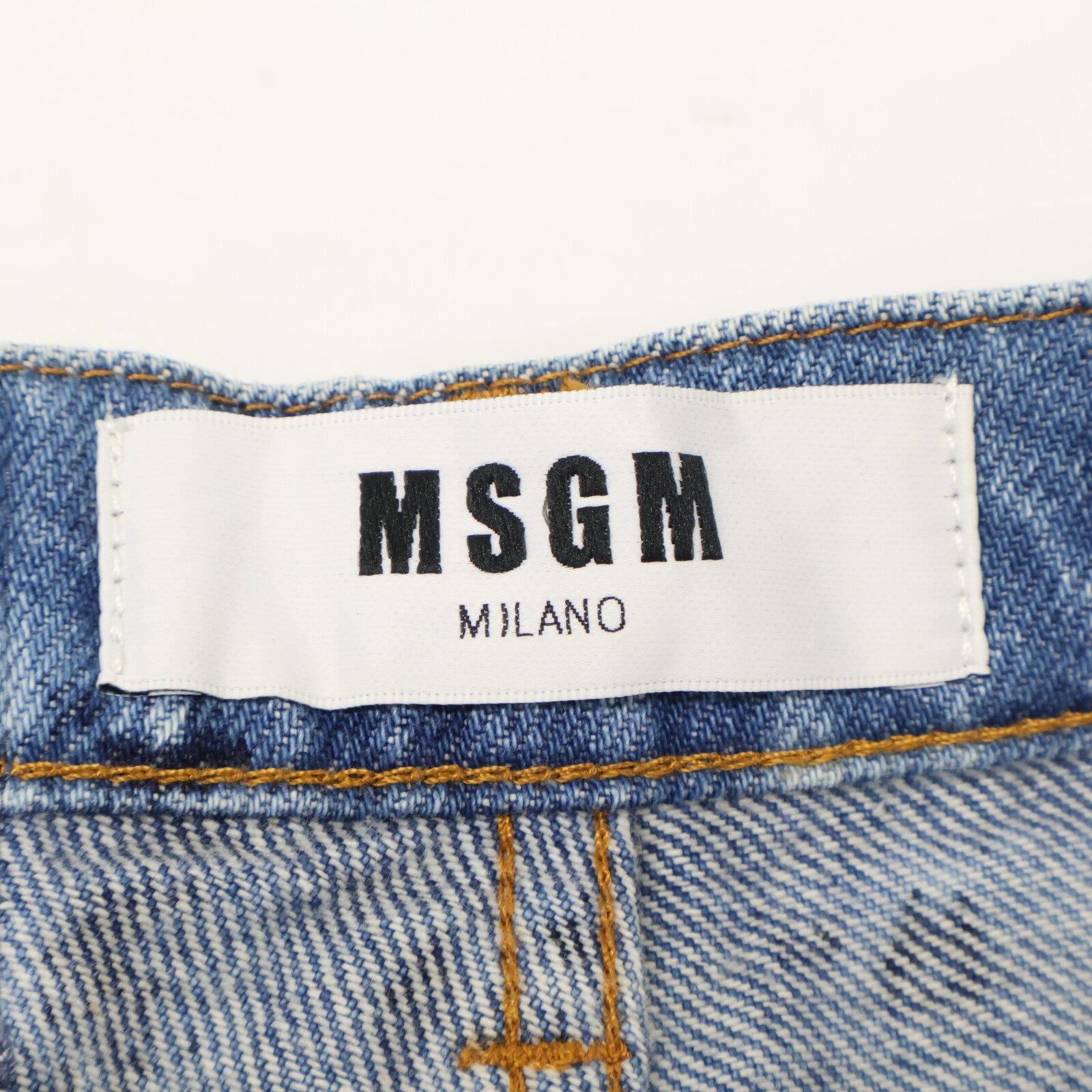 MSGM Blue All-over Pattern Denim Shorts Bottoms 38 Women's