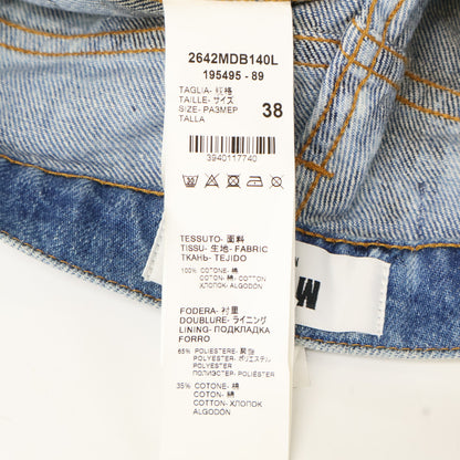 MSGM Blue All-over Pattern Denim Shorts Bottoms 38 Women's